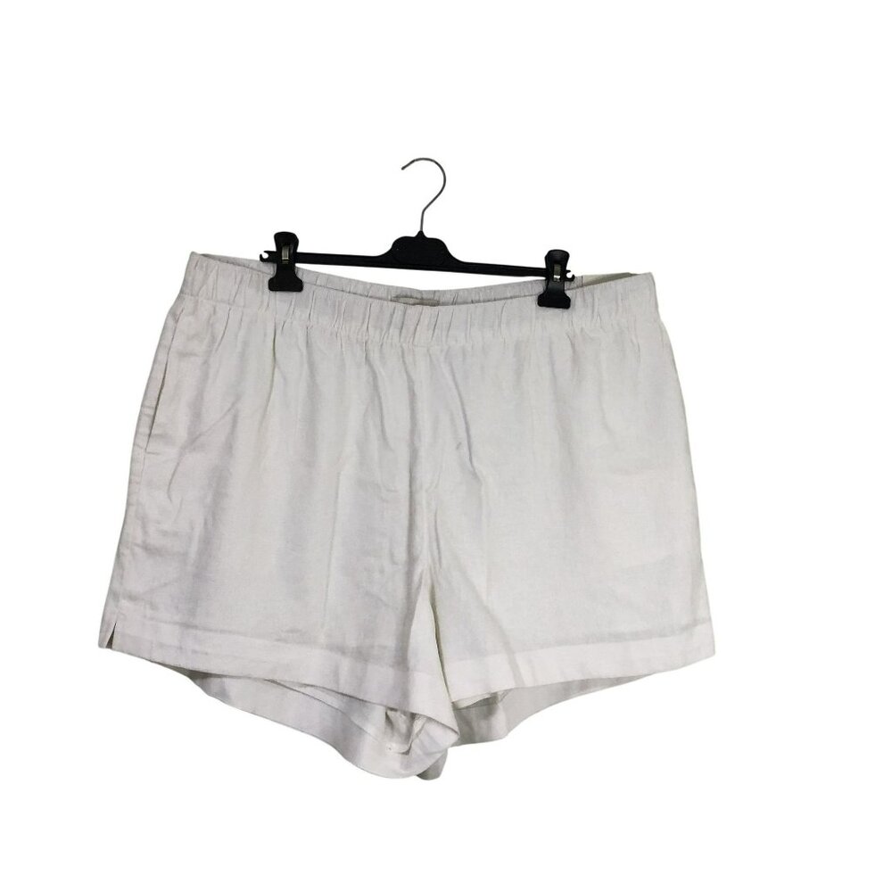 NWT Abercrombie & Fith Short Linen Blend Side Pockets Size XXL Womens White
